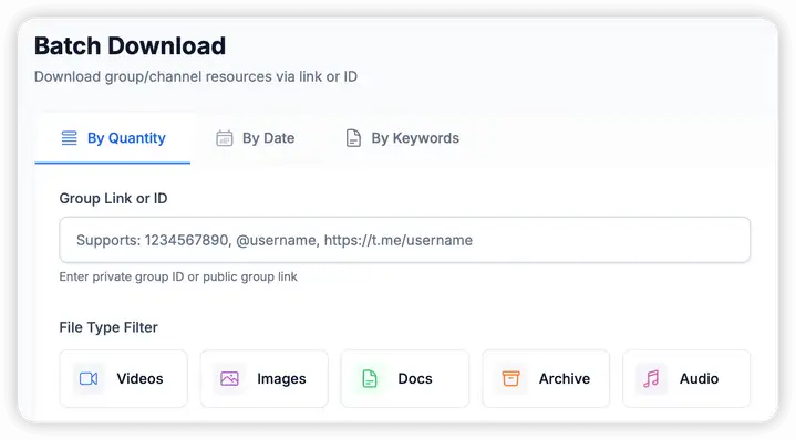 TG Downloader Batch Download - Download Telegram Videos and Files in Bulk